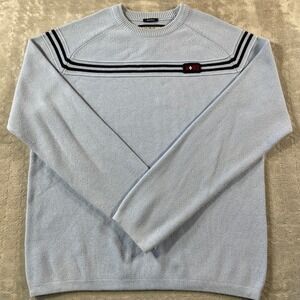 Vintage Abercrombie & Fitch Sweater Mens XL Blue Crew Neck Ribbed Preppy‎